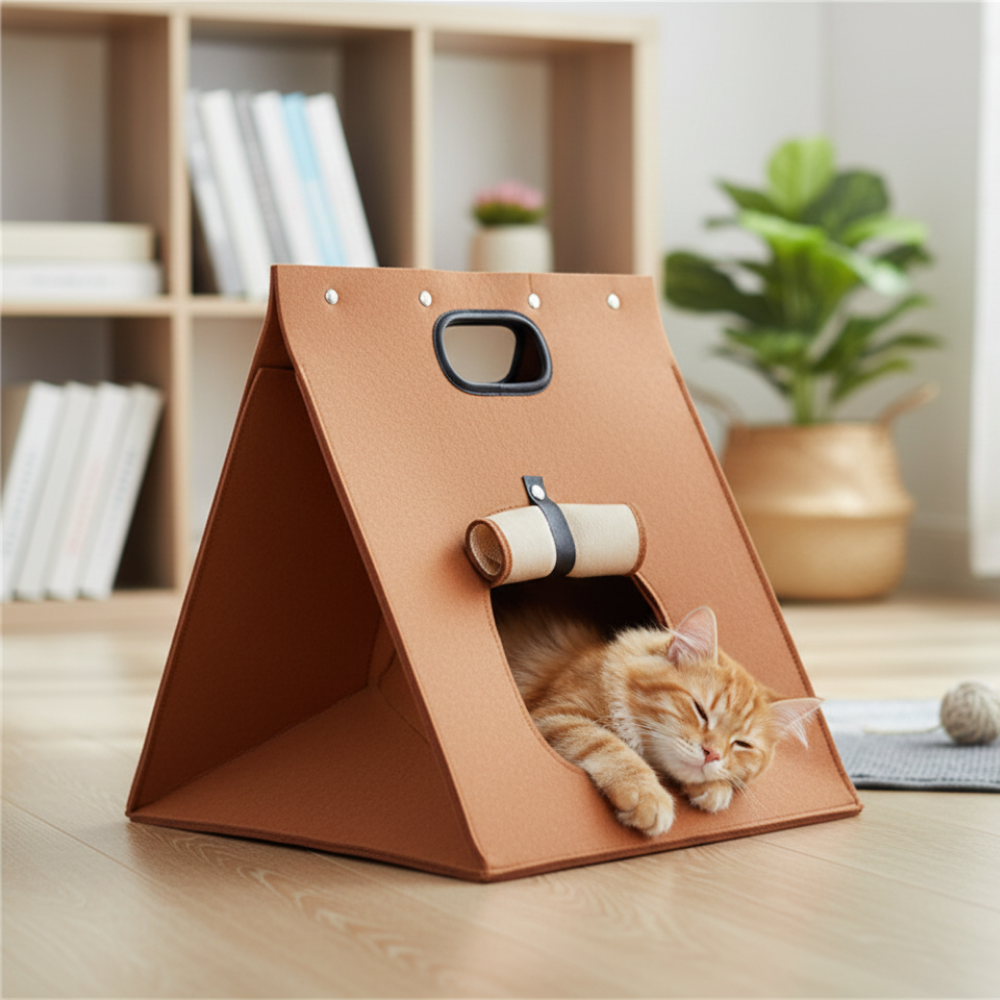 Campfire Tent™ – Foldable Felt Cat Cabin