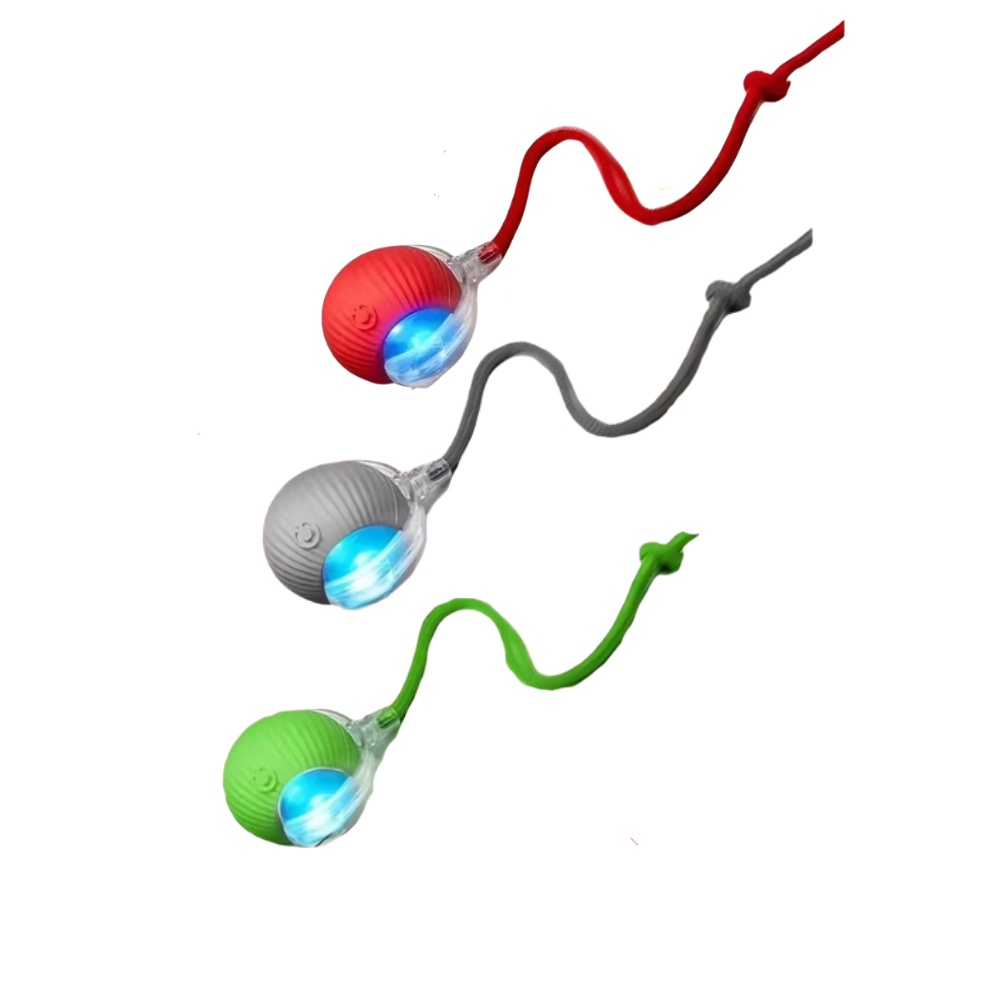 Crimson Interactive Cat Toy Ball | Self-Rolling, USB Rechargeable | 3 Modes + LED Glow