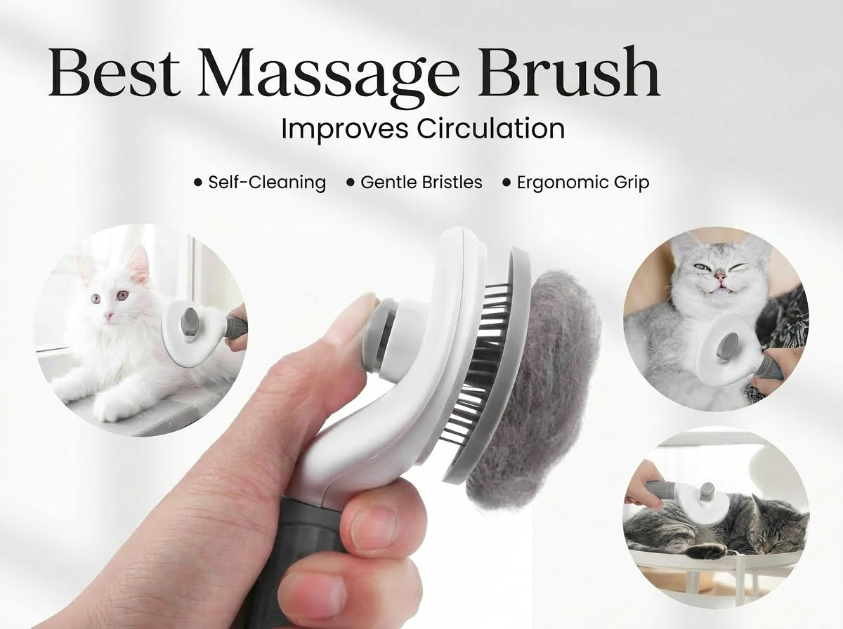 FurPop™ Self-Cleaning Slicker Brush | One-Click Hair Release, Gentle Deshedding Tool