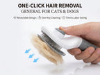 FurPop™ Self-Cleaning Slicker Brush | One-Click Hair Release, Gentle Deshedding Tool