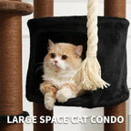 ClawCabin™ Mocha Tower | 64" Multi-Level Cat Tree with Hammock, Condo, Sisal Posts & Rope Toy