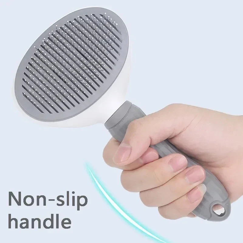 FurPop™ Self-Cleaning Slicker Brush | One-Click Hair Release, Gentle Deshedding Tool