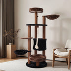 ClawCabin™ Mocha Tower | 64" Multi-Level Cat Tree with Hammock, Condo, Sisal Posts & Rope Toy