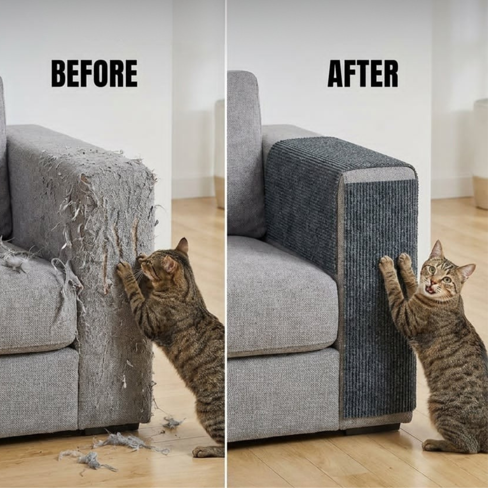 ClawGuard™ Self-Adhesive Cat Scratch Protection Mat | Trimmable, Furniture & Couch Guard